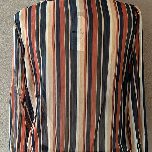 Striped chiffon surplice top - Picture 5 of 6